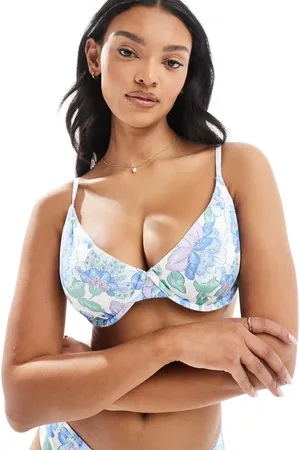 Hollister – Kurviges Bügel-Bikinioberteil mit Blumenmuster, Kombiteil