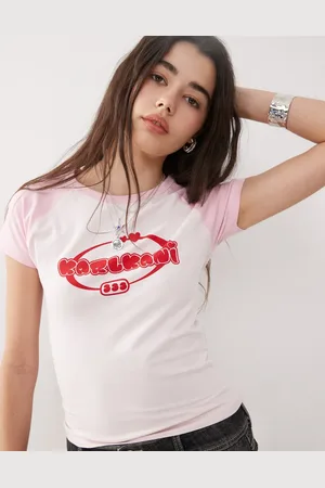 Karl Kani – Knapp geschnittenes T-Shirt in Weiß mit Signatur-Logo