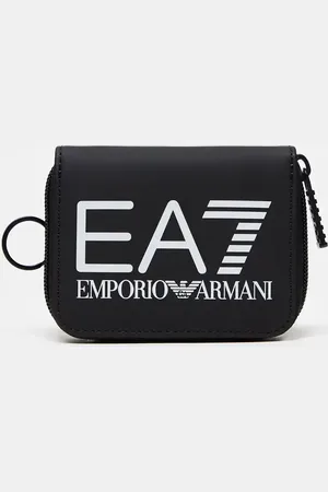 EA7 Armani – Geldbörse in /Weiß mit Logo und Rundum-Reißverschluss