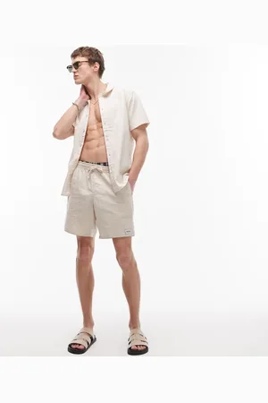 Rhythm – Klassische Jam-Shorts aus Leinen in Creme