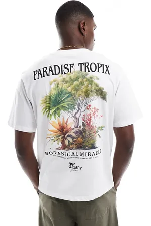 JACK & JONES – Oversize-T-Shirt mit tropischem Rückenprint
