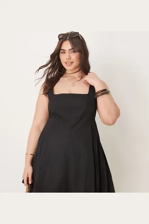 ASOS ASOS DESIGN Curve – Minikleid in mit U-Ausschnitt und plissierter Taille