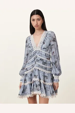 AllSaints – Zora – Kleid in Origin- mit Vogelmuster
