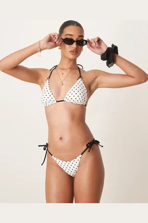 Free Society – Bikinihose in gepunktet mit seitlicher Schnürung