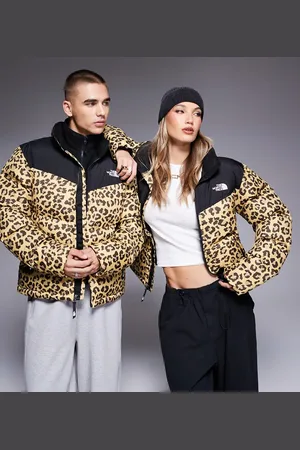The North Face – Saikuru – Pufferjacke mit Leopardenmuster und Logo, exklusiv bei ASOS