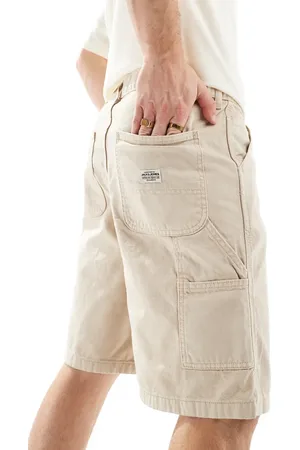 JACK & JONES – Weit geschnittene Carpenter-Shorts in Beige