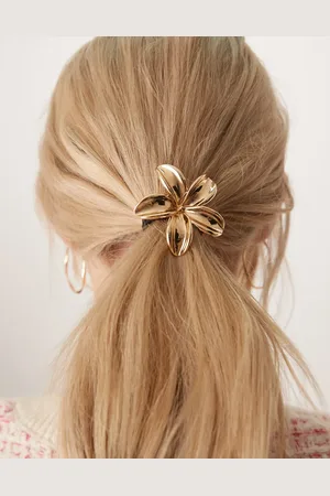 ASOS – Haargummi mit Blumendetail aus goldfarbenem Metall