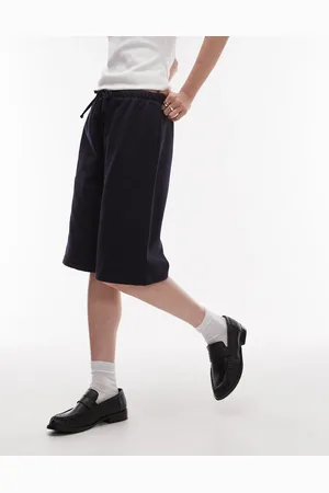 ARKET – Jersey-Bermudashorts in Dunkelblau mit Kordelzug