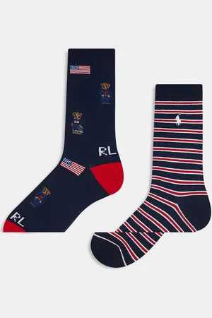 Ralph Lauren – Mehrfarbige Socken im 2-Pack
