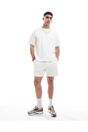 New Look – Shorts aus schwerem Jersey in Wollweiß, Kombiteil