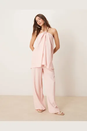 ASOS – Hose in Hellrosa mit sehr weitem Beinschnitt, Kombiteil