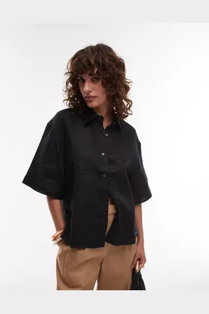 ARKET – Kurzärmlige Hemdbluse aus Leinen in