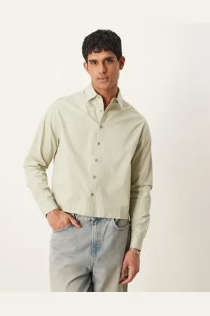 ASOS – Kastiges Oversize-Hemd aus Popeline in Salbeigrün