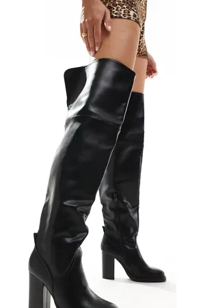 SEQWL – Overknee-Stiefel in mit Absatz, weite Passform