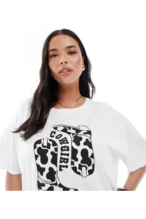 Pieces® Pieces Curve – Oversize-T-Shirt in mit Cowgirl-Print