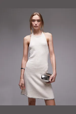 Rhythm – Martini – Mini-Strickkleid in Cremeweiß mit Neckholder