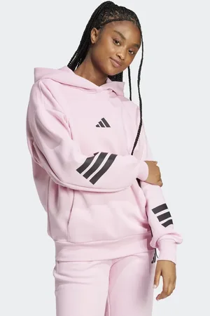 adidas – Future Icons – Kapuzenpullover in True Pink mit den 3 Streifen