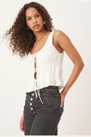 Abercrombie & Fitch – Vorne gebundenes, gerafftes Oberteil in
