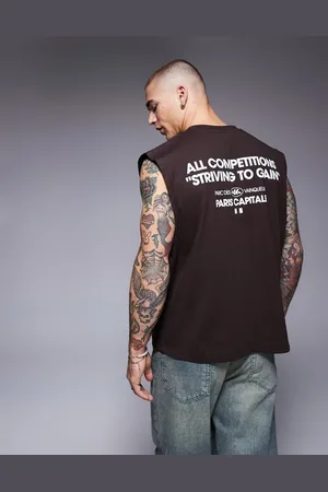 ASOS – Kastiges Oversize-Tanktop in mit Textprint