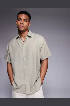 ADPT. – Kurzärmliges Oversize-Hemd in Creme