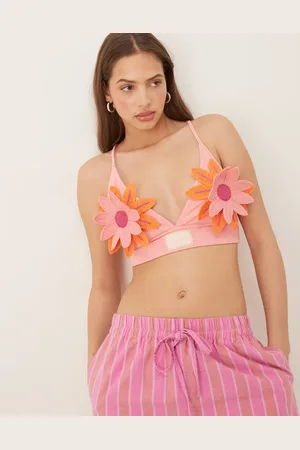 adidas – Bustier aus Häkelware mit Blumenmuster