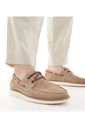 ASOS – Bootsschuhe aus Wildleder in Steinbeige