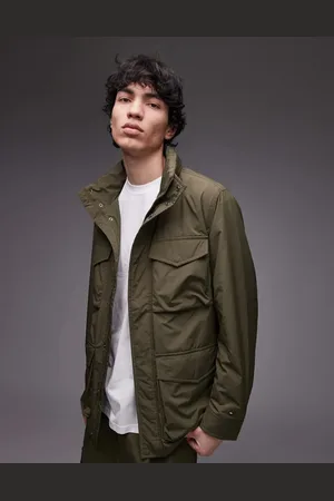 Tommy Hilfiger – Wasserfeste, verstaubare Feldjacke in Olivgrün