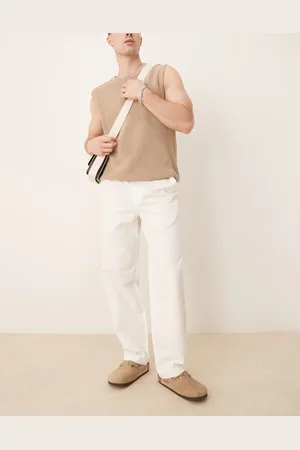 MANGO – Elegante Leinenmix-Hose in Ecru mit geradem Bein