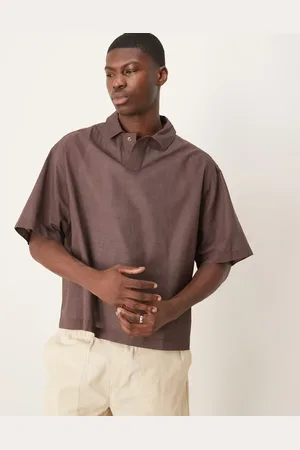 ASOS – Kastiges Oversize-Hemd im Leinenlook in zum Reinschlüpfen