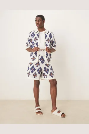 ASOS – Gestrickte Oversize-Shorts mit Aztekenmuster in , Kombiteil