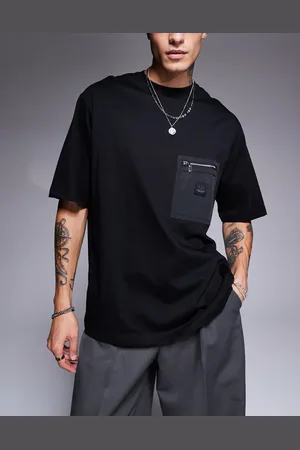 Armani Exchange – T-Shirt in mit Brusttasche mit Reißverschluss