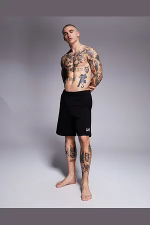 EA7 Armani – – Kurze Jogginghose in Marineblau mit Logo
