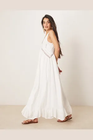 ASOS – Maxikleid in mit Zipfelsaum und U-Ausschnitt