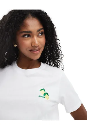 French Connection – T-Shirt in mit Zitronenstickerei
