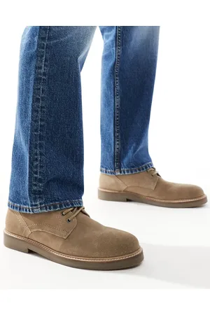 ASOS – Schnür-Boots aus Wildleder in Steinbeige mit einer Sohle in Natur