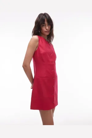 MANGO – Durchgeknöpftes Leinenmix-Minikleid in mit geradem Schnitt