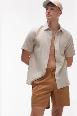 RVCA – Escape – Shorts in Kamelbraun mit elastischem Bund