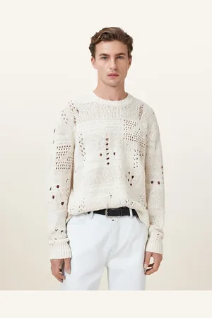 AllSaints – Harvey – Sweatshirt in Ecru- mit Rundhalsausschnitt