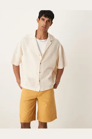 ASOS – Kastiges, strukturiertes Oversize-Hemd in Steinbeige