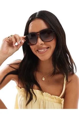 Stradivarius – Piloten-Sonnenbrille in Schildpatt-Optik