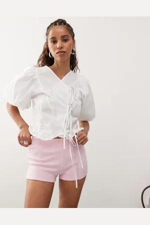 Reclaimed – Knappe Shorts aus Jersey in Hellrosa, Kombiteil
