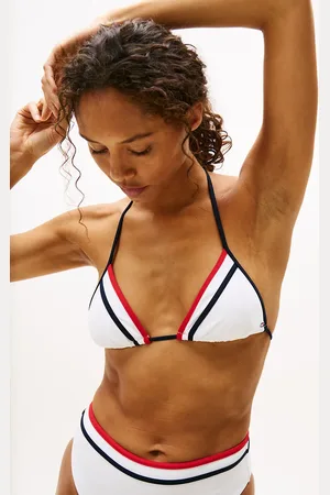 Tommy Hilfiger – Global – Mehrfarbiges Triangel-Bikinioberteil mit Zierstreifen