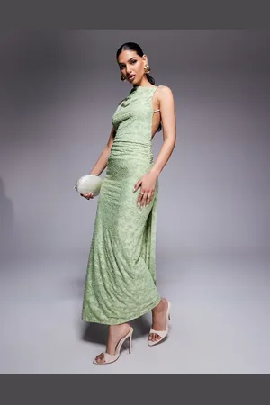 ASOS – Ärmelloses Maxikleid in mit Rückenausschnitt und Schärpendetail