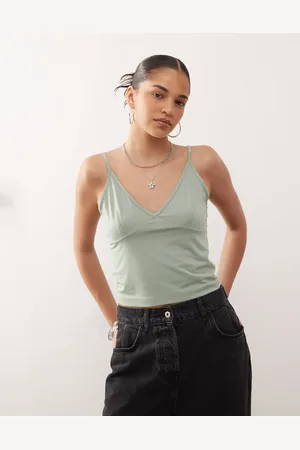 COLLUSION – Camisole in Khaki mit tiefem V-Ausschnitt