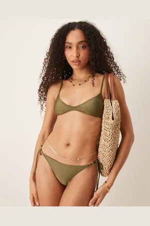 MANGO – Mikro-Bikini-Oberteil in Olivgrün