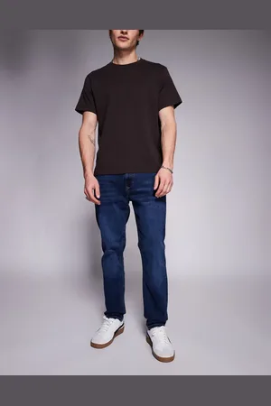 River Island – Enge Jeans in dunkelblauer Waschung