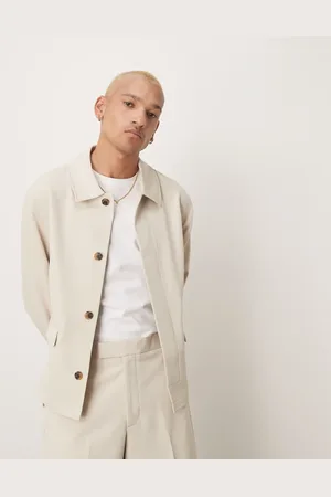 ASOS – Elegante Harrington-Jacke aus Twill in Steinbeige, Kombiteil