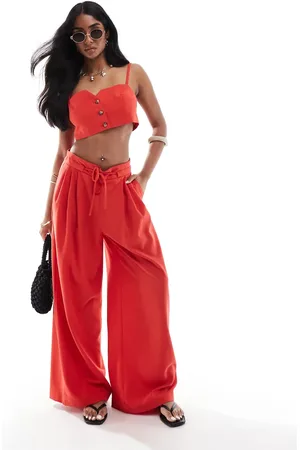 Bershka – Elegante Hose in mit weitem Bein, Kombiteil