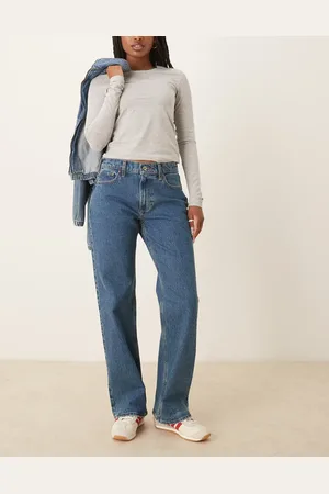 Abercrombie & Fitch – Baggy-Jeans in dunkler Waschung mit niedrigem Bund