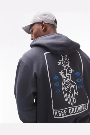 RVCA – Kapuzenpullover in Garagenblau mit „Keep Growing“-Print